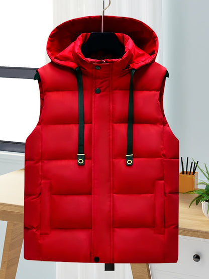 Unisex-vatteret vest med hætte | Polstret vest