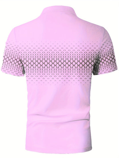 Polo da uomo con stampa geometrica moderna – Maglia casual elegante per tutti i giorni e l’estate