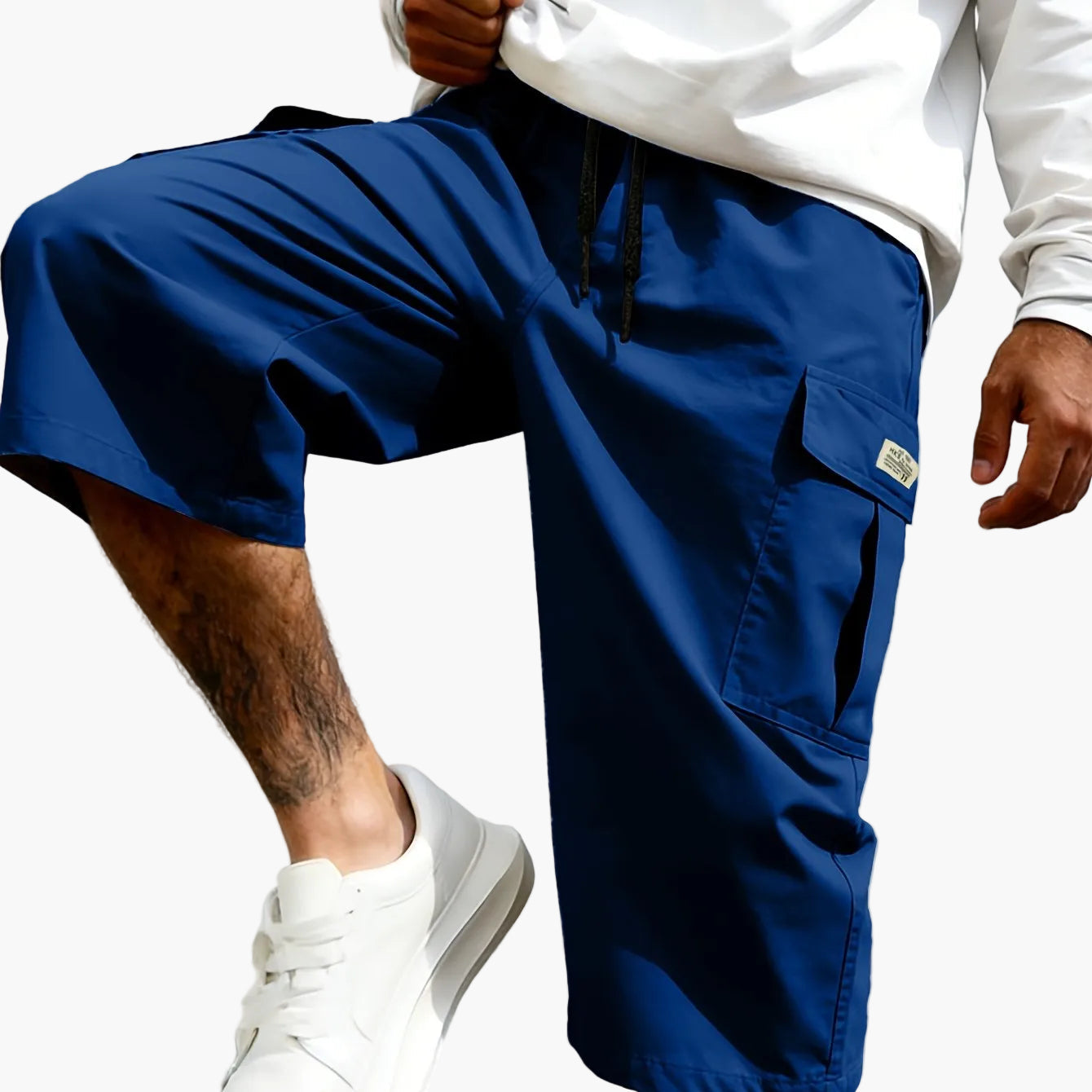 Shorts cargo homme style streetwear, longueur genou, pantalon de loisirs confortable avec poches