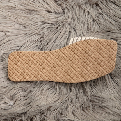 Damen Sommer Pantoletten mit Streifen und eckiger Zehenpartie – Modische Freizeitsandalen