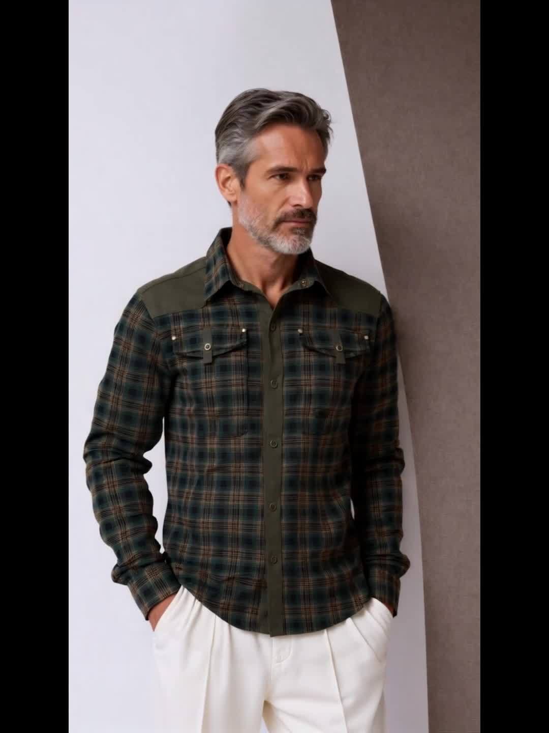 Herren Outdoor-Freizeitjacke im Karo-Look – Lässiger Stil für Alltag und Abenteuer