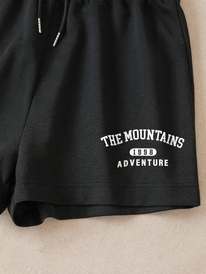 Damski zestaw sportowy na co dzień – The Mountains Adventure top i szorty – letni strój do relaksu