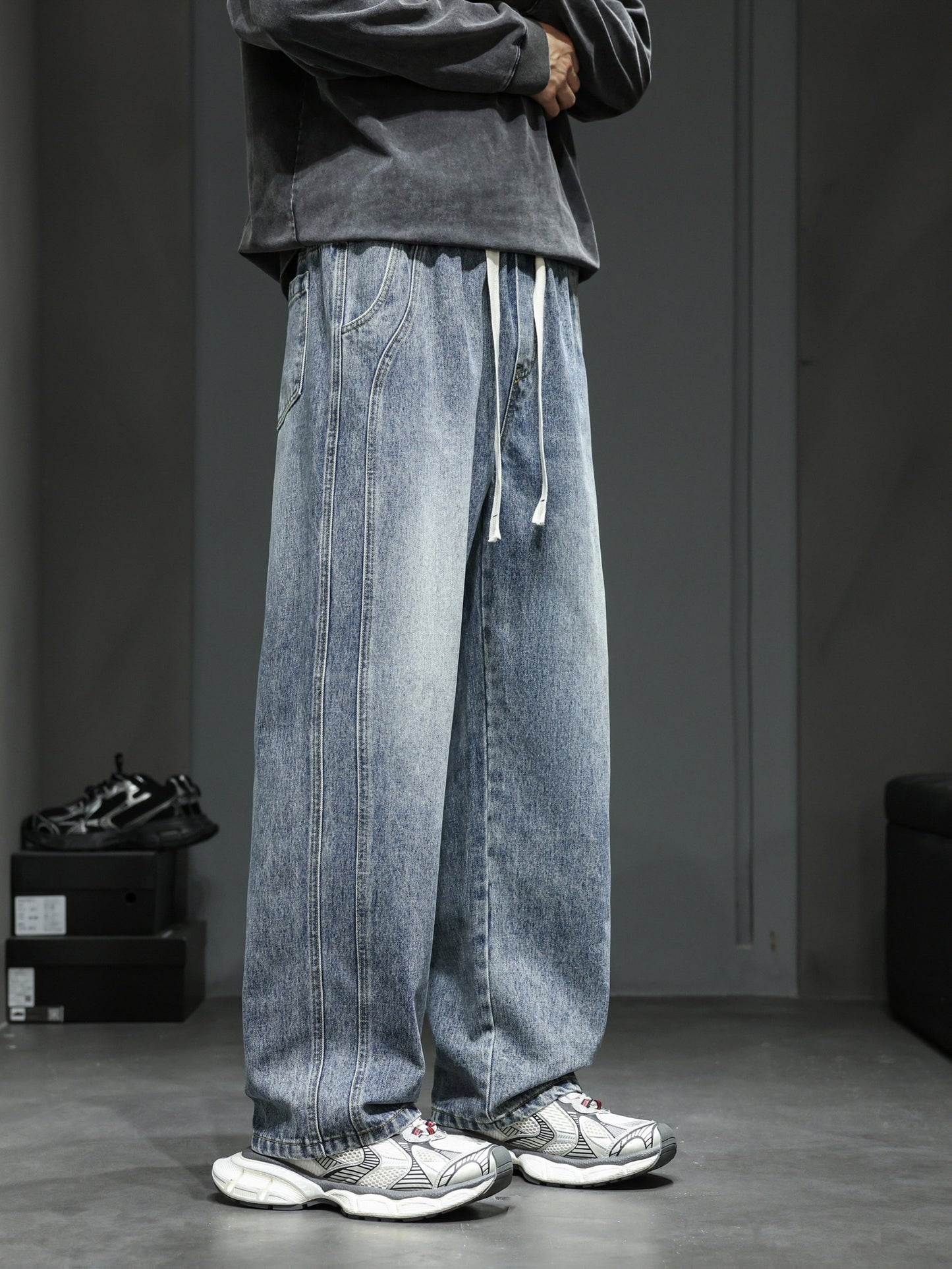 Herren Baggy Jeans im Loose Fit Streetwear Stil für Freizeit und Alltag