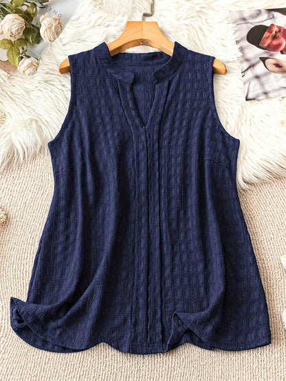 Damen Ärmellose Tunika Bluse mit V-Ausschnitt – Eleganter Freizeit-Look für Alltag und Büro