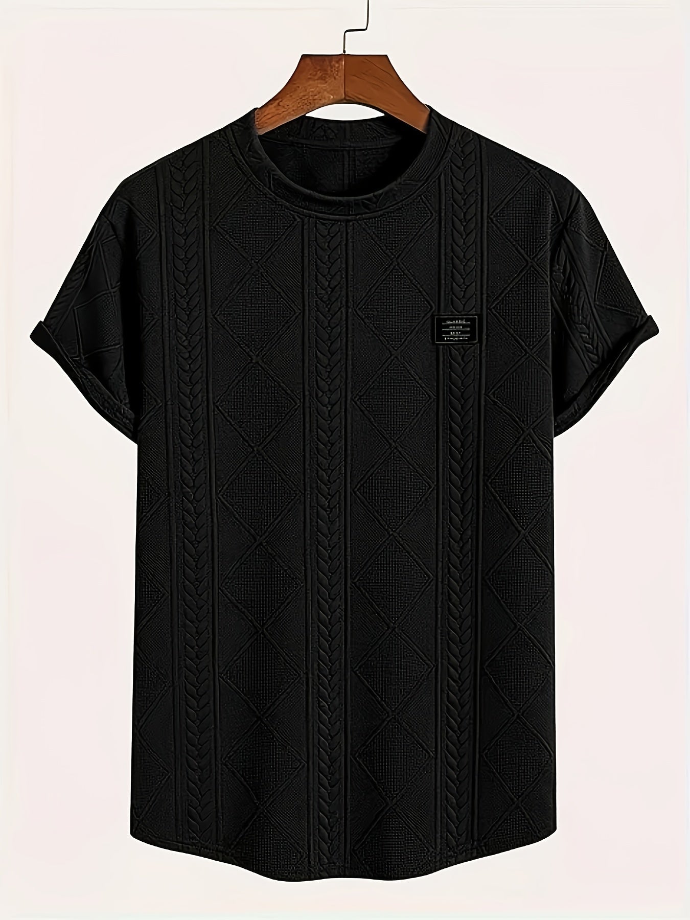 Herren T-Shirt im Strick-Look mit Rundhalsausschnitt, Casual Style, Sommer