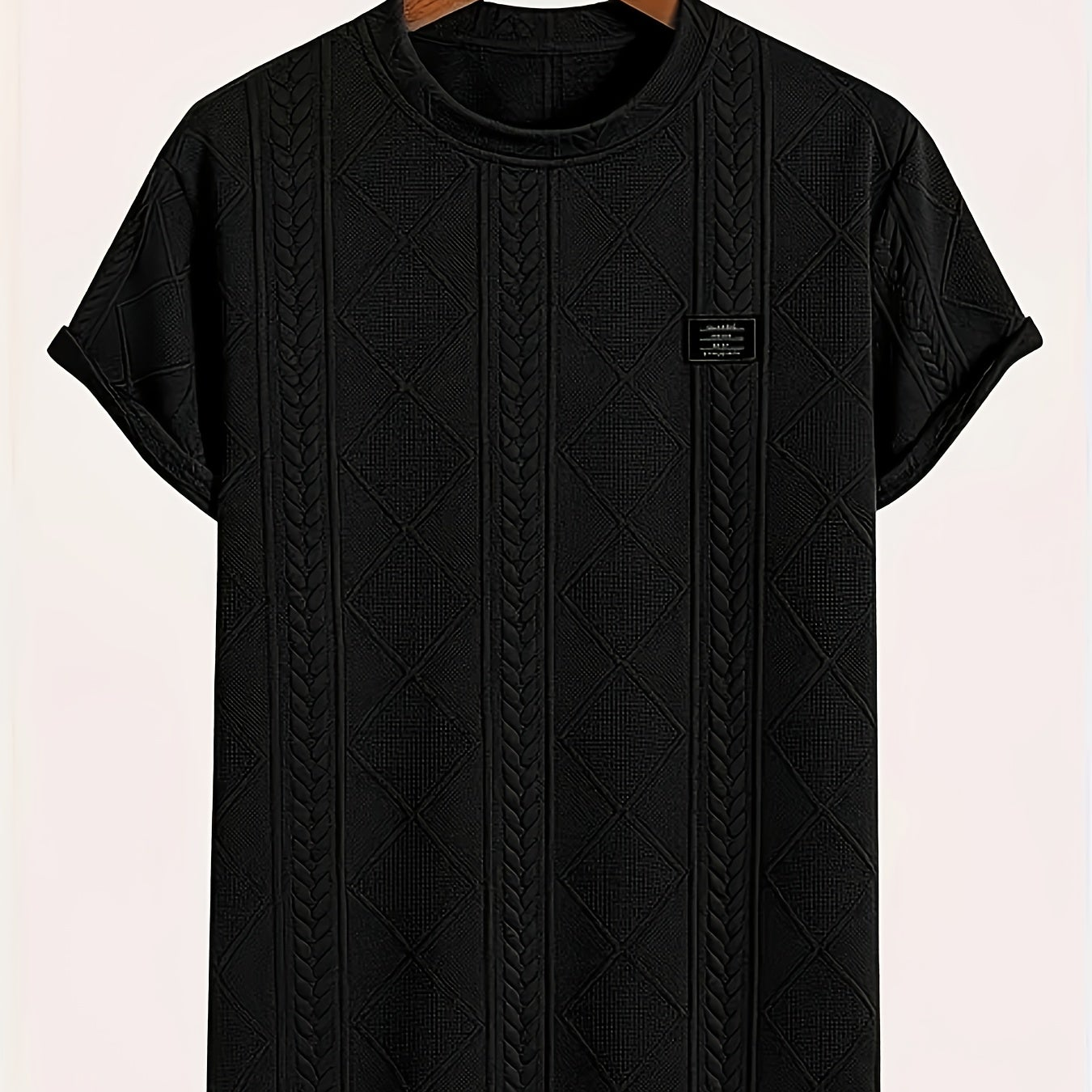 Herren T-Shirt im Strick-Look mit Rundhalsausschnitt, Casual Style, Sommer