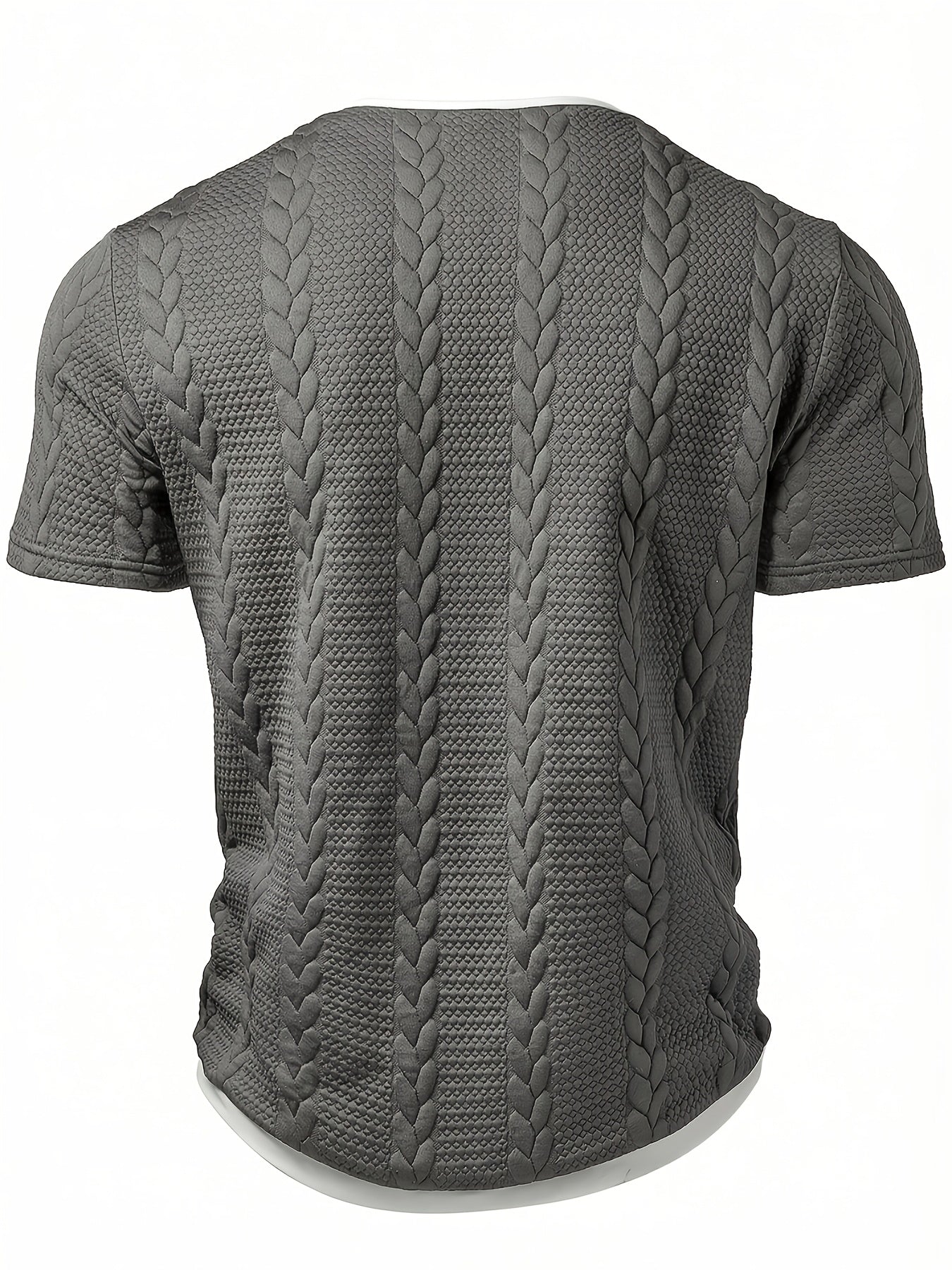 Herren Kurzarm Strickpullover im Flechtmuster – Modernes Freizeitshirt für Sommer & Alltag