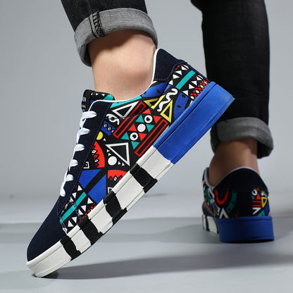Męskie sneakersy z geometrycznym wzorem do streetwearu i na co dzień