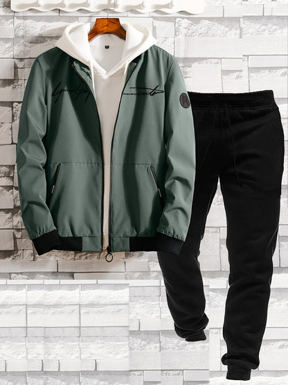 Veste bomber décontractée homme avec broderie – Look moderne et casual pour le quotidien et les voyages