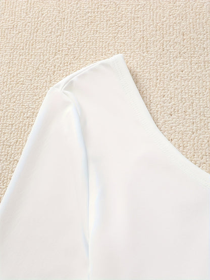 Blouse élégante femme à épaules dénudées & pantalon en tissu taille haute – Parfait pour le bureau et le quotidien