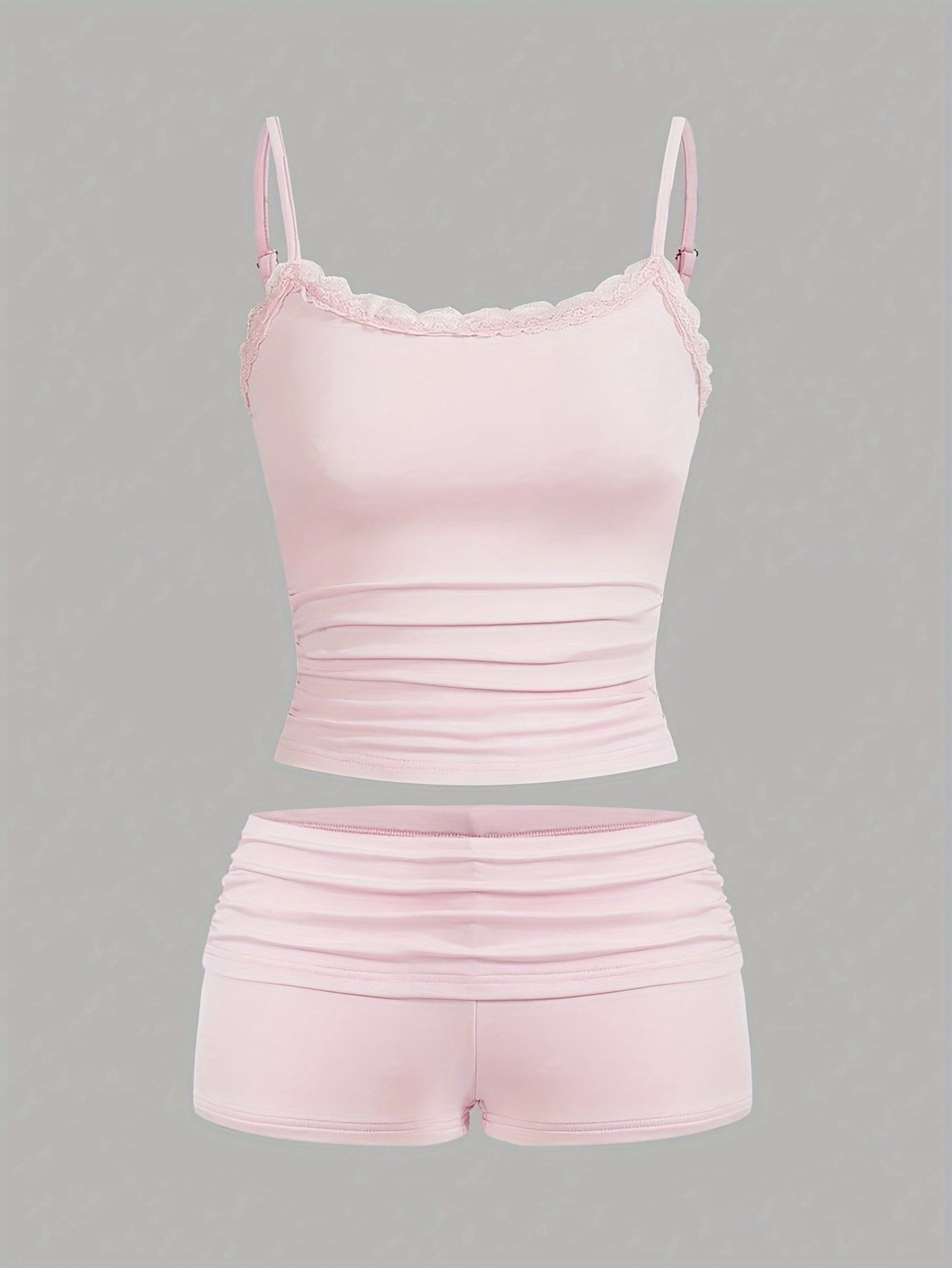 Dame Loungewear Sæt – Elegant kort top og shorts, ideel til fritid og sommer