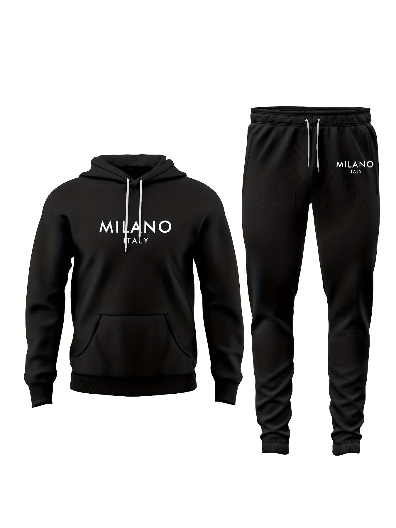 Herren träningsset Milano Italy – Urban fritidshoodie och joggingbyxor för vardag och sport