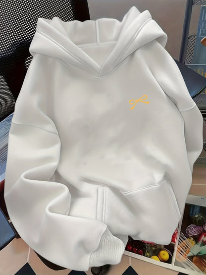 Sudadera con capucha extragrande para mujer, con bordado de lazo