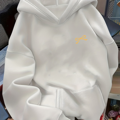 Sudadera con capucha extragrande para mujer, con bordado de lazo