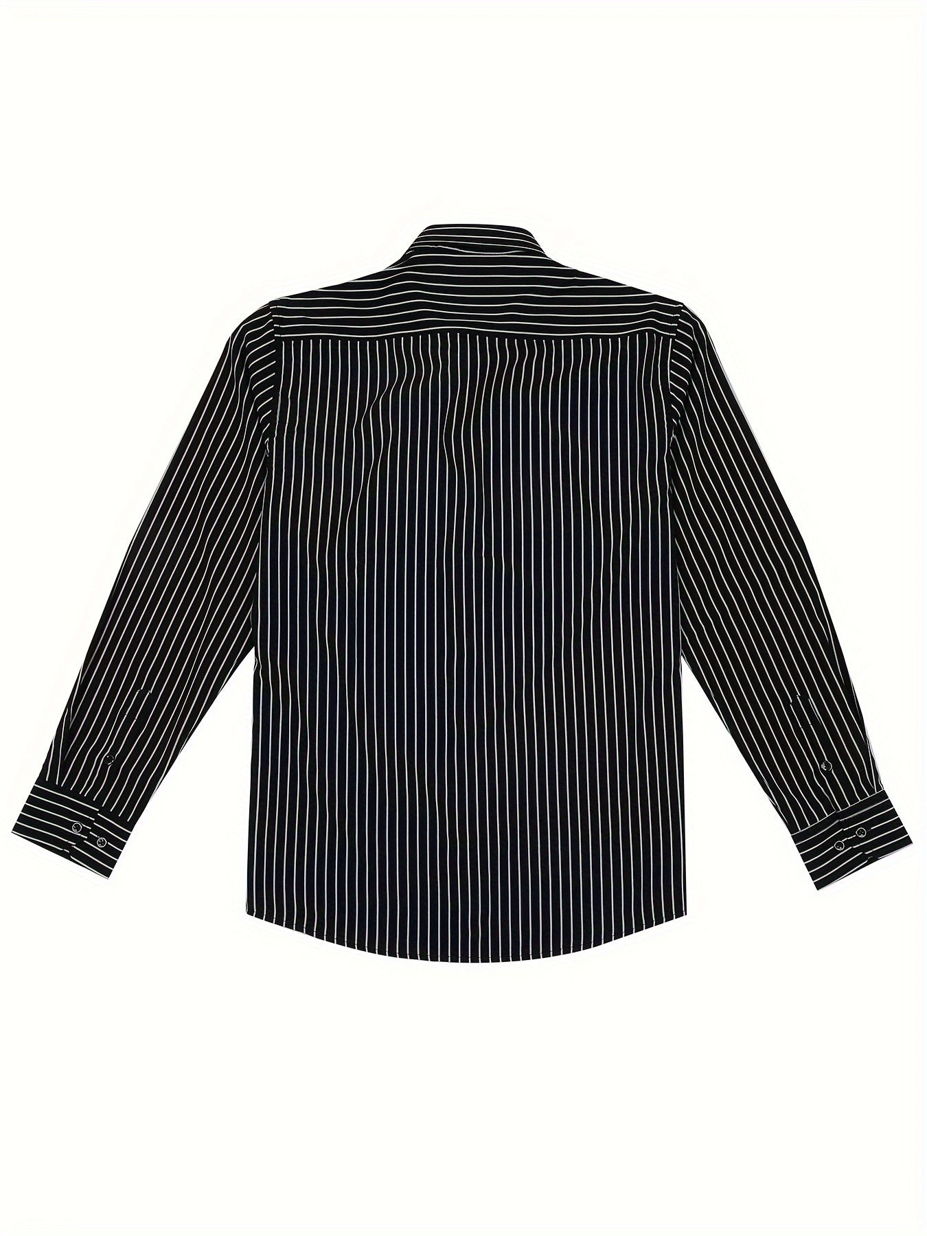 Chemise décontractée homme slim fit à rayures avec patte de boutonnage – Parfaite pour le quotidien et les sorties