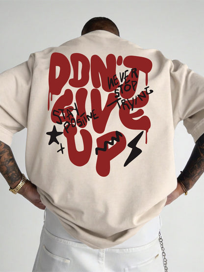 Herren Oversize Streetwear T-Shirt mit Motiv-Print und inspirierendem Spruch – Urban Style Freizeitshirt