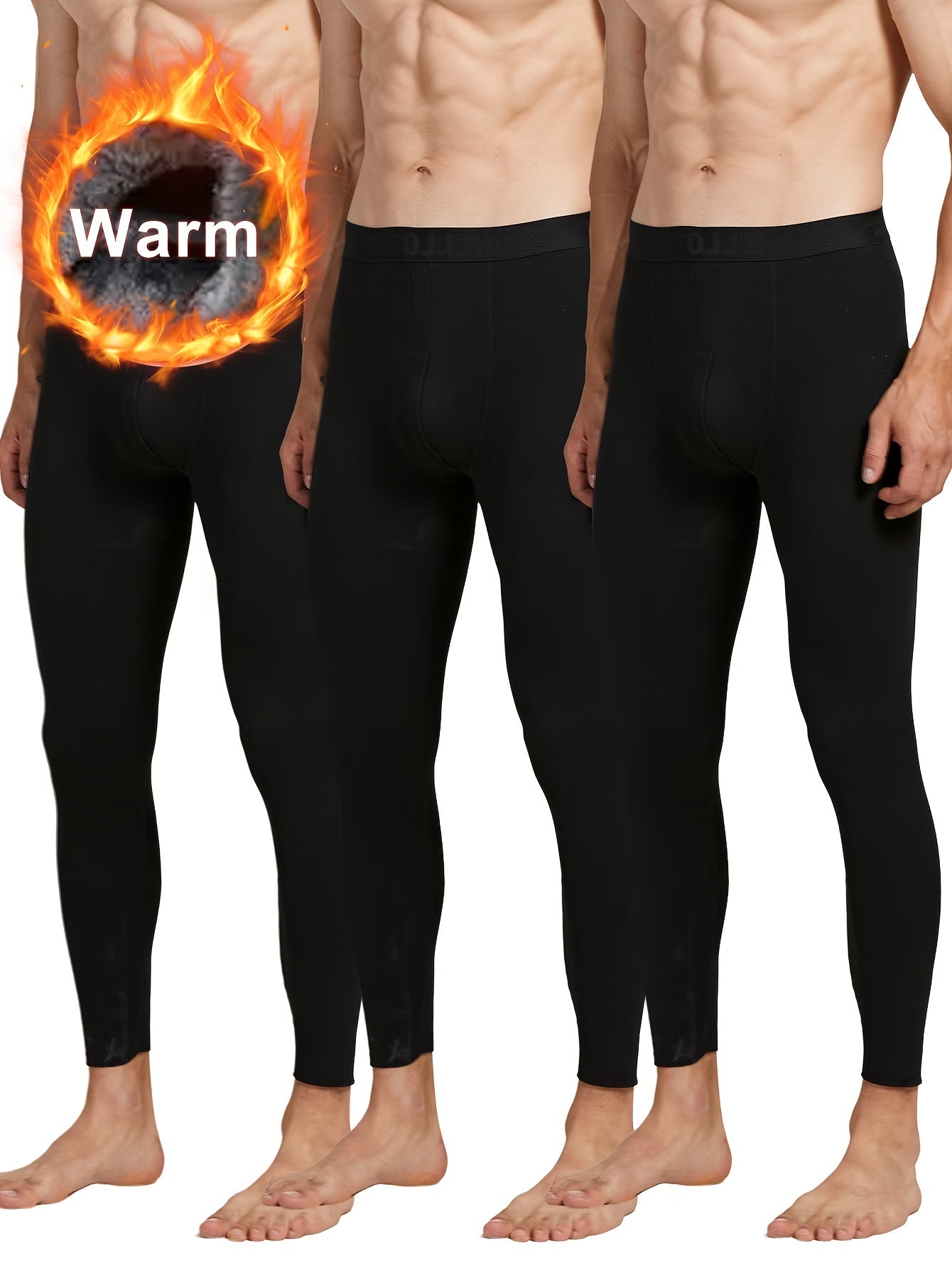 Herren Thermounterhose 3er-Pack, Lang & Warm, mit Gummibund