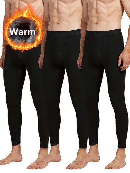 Herren Thermounterhose 3er-Pack, Lang & Warm, mit Gummibund