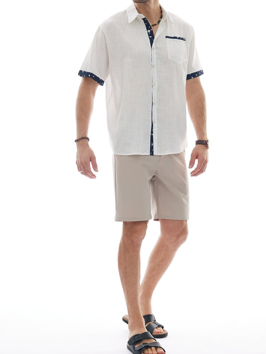 Camicia estiva da uomo a maniche corte per tempo libero, spiaggia e vacanze – Look moderno