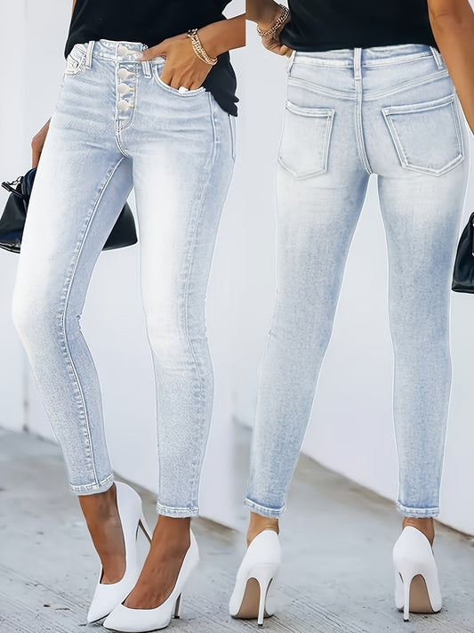 Dames High Waist Skinny Jeans in streetstyle voor dagelijks gebruik en vrije tijd
