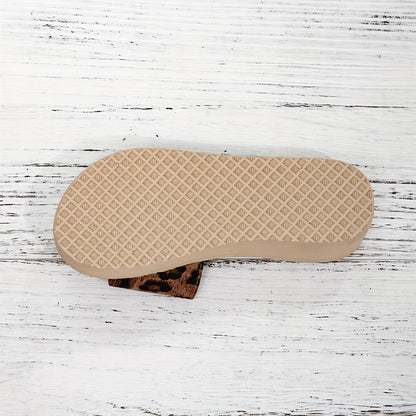 Sandalias plataforma para mujer con estampado de leopardo – Sandalias de verano a la moda para tiempo libre y vacaciones