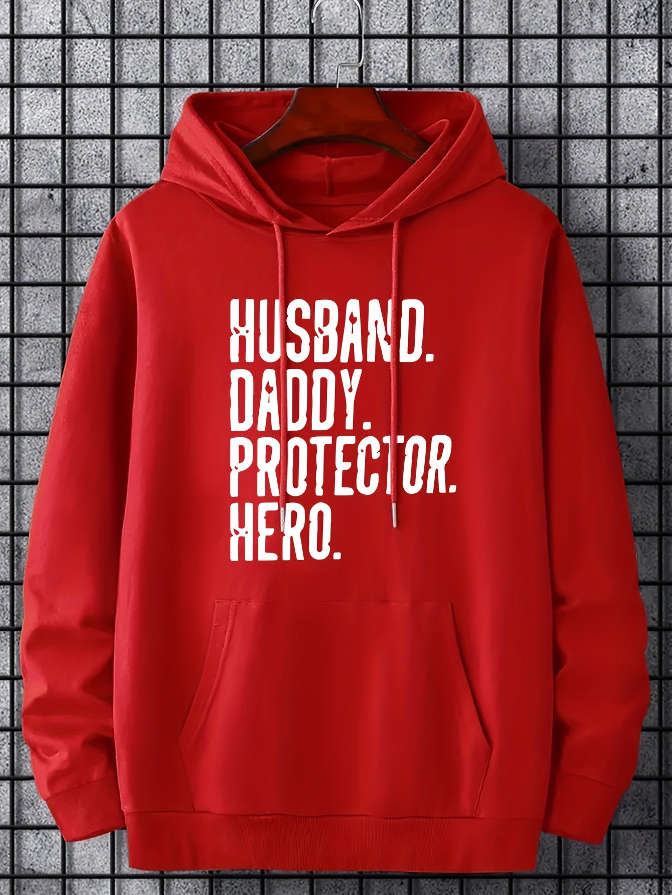 Herren Hoodie mit Statement Print – Husband Daddy Protector Hero – Casual Stil für Alltag und Freizeit
