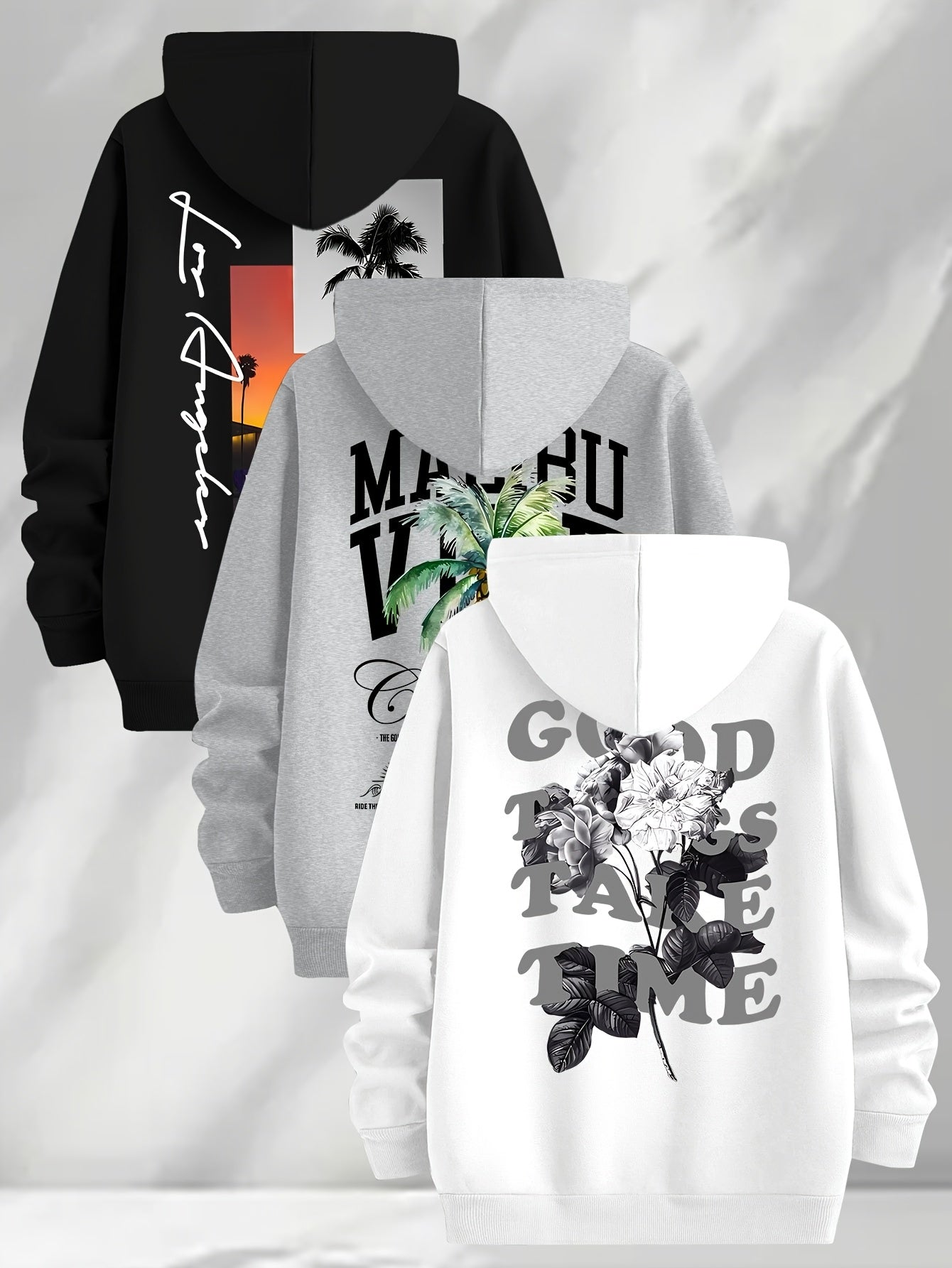 Hoodie mit Kapuze & Kordelzug, Fronttasche, Langarm, verschiedene Designs