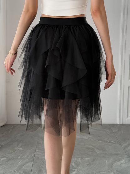 Damen Tüllrock Kurz Mehrlagig Flatternd Eleganter Stil – Perfekt für Party und Alltag