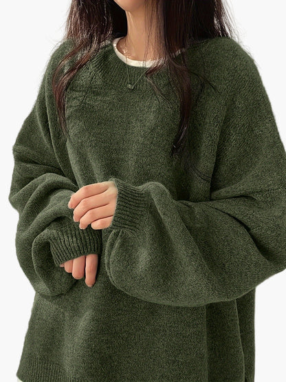 Damen Oversize Pullover Lockerer Casual Style für Herbst und Winter