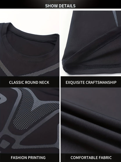 Herren Thermounterwäsche Set Schwarz Langarm Kompressionsshirt & Hose