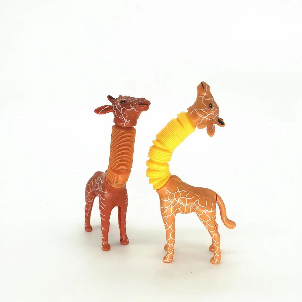 Kinder cartoon giraffe fidget speelgoed – telescopische zuignap anti-stress speelfiguur – unisex, sensorisch leerspeelgoed
