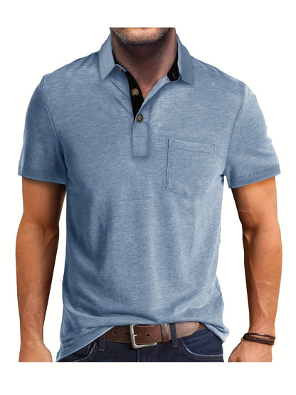 Polo uomo manica corta con taschino – Camicia casual moderna per tutti i giorni e il tempo libero