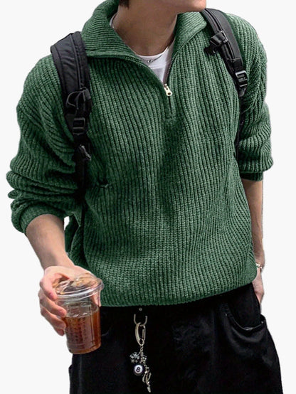 Herren Strickpullover mit Reißverschluss, Casual Style, ideal für Alltag und Freizeit