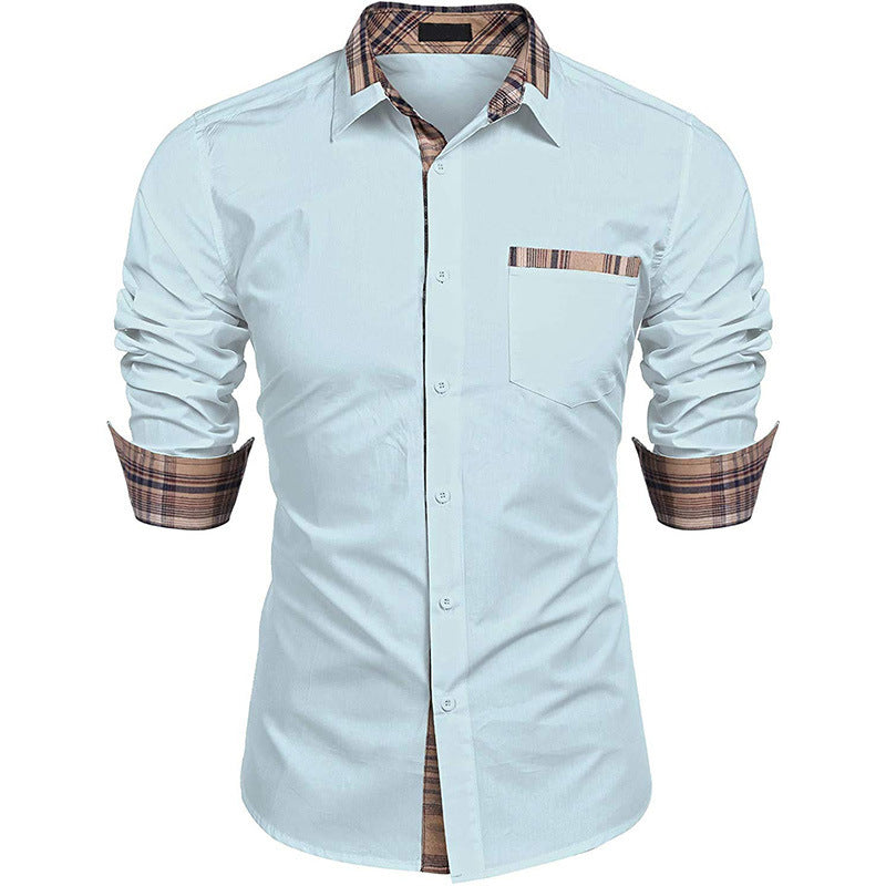 Herre slim fit fritidsskjorte med tern – Stilfuld langærmet business & casual skjorte