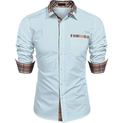 Herre slim fit fritidsskjorte med tern – Stilfuld langærmet business & casual skjorte
