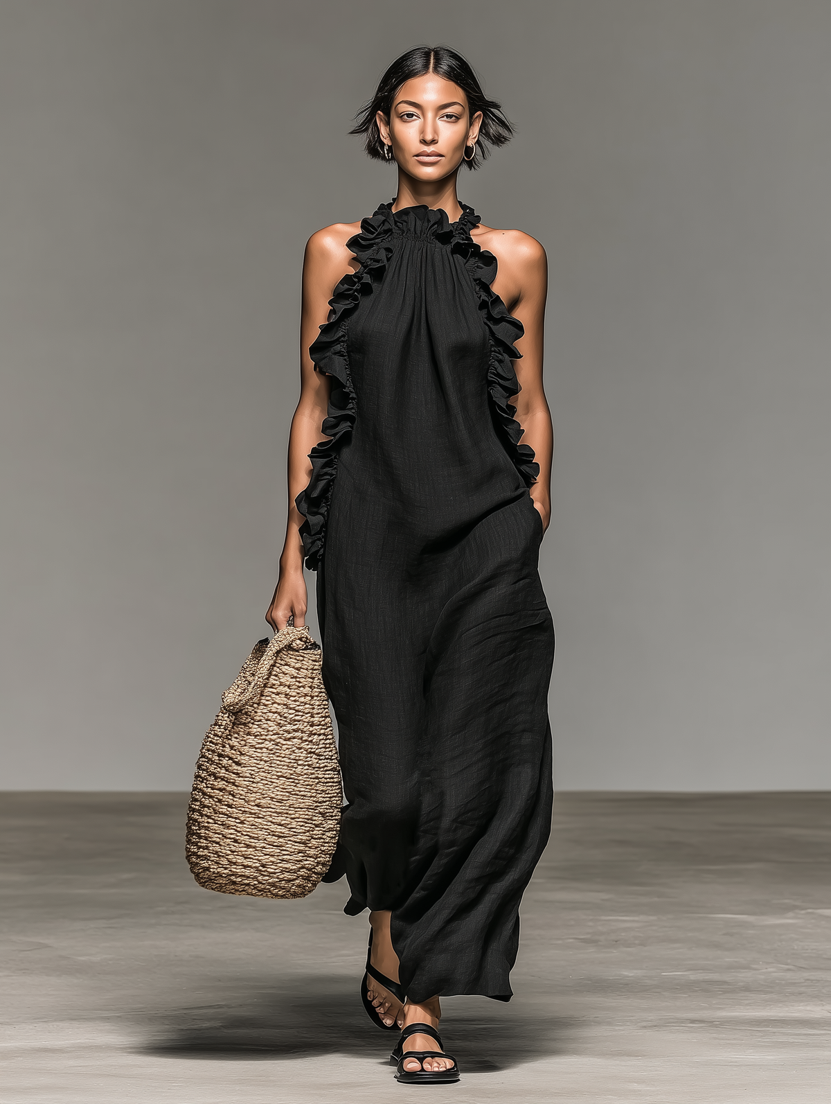 Lua | Strapless maxi-jurk met ruches voor dames