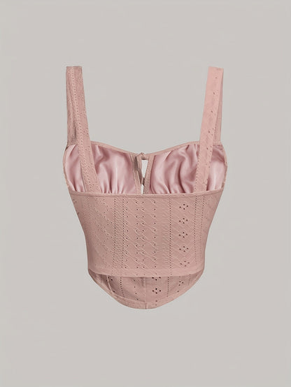 Damski top gorsetowy w stylu boho z ozdobnym sznurowaniem – modny bustier na wiosnę i lato