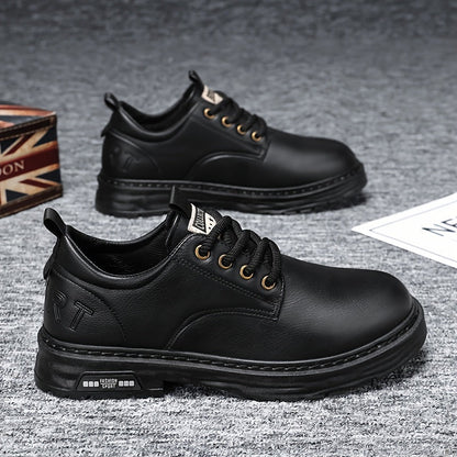 Herren Schnürschuh Casual mit Profilsohle Schwarz
