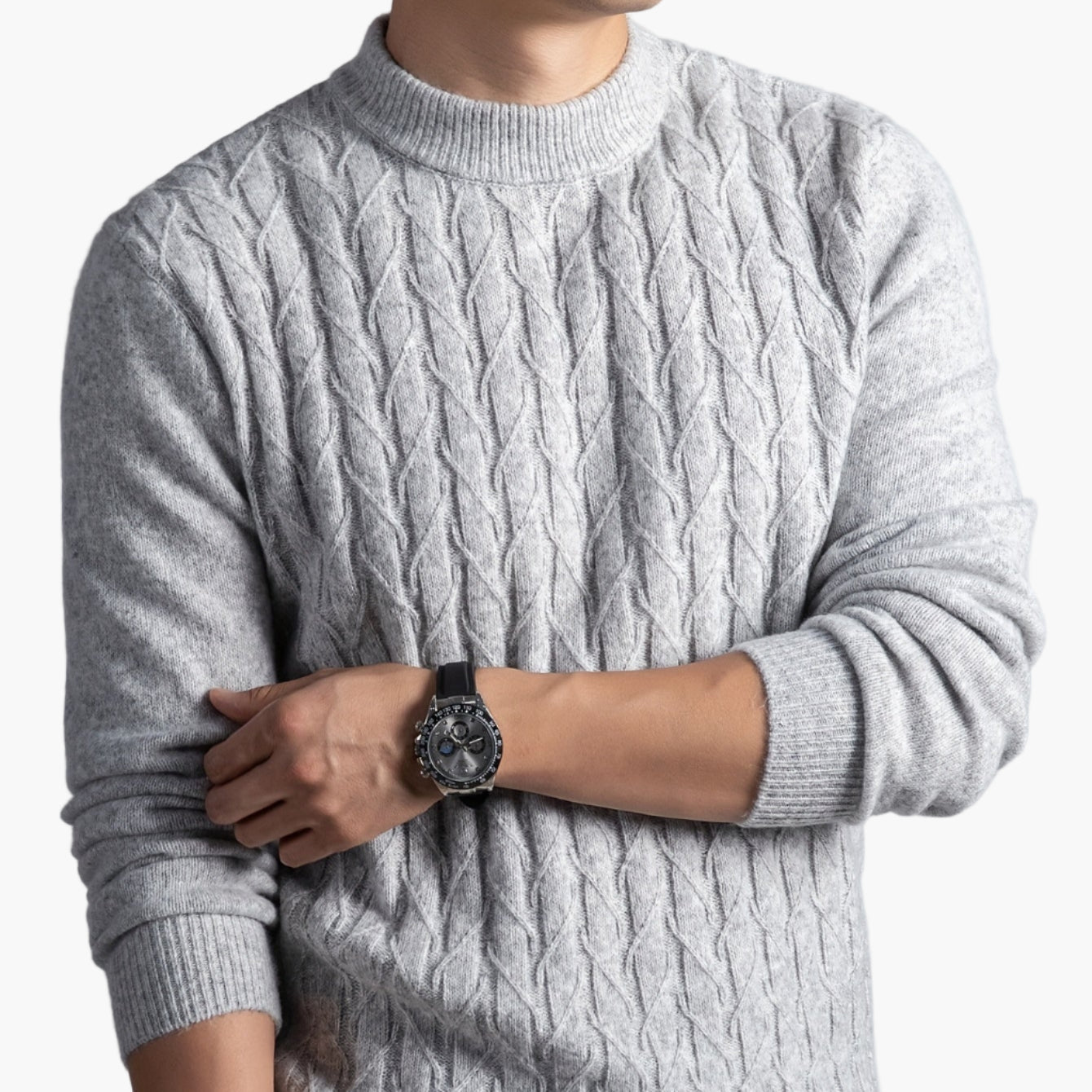 Męski sweter dzianinowy nowoczesny regular fit na jesień i zimę – Stylowy towarzysz na co dzień