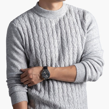 Męski sweter dzianinowy nowoczesny regular fit na jesień i zimę – Stylowy towarzysz na co dzień