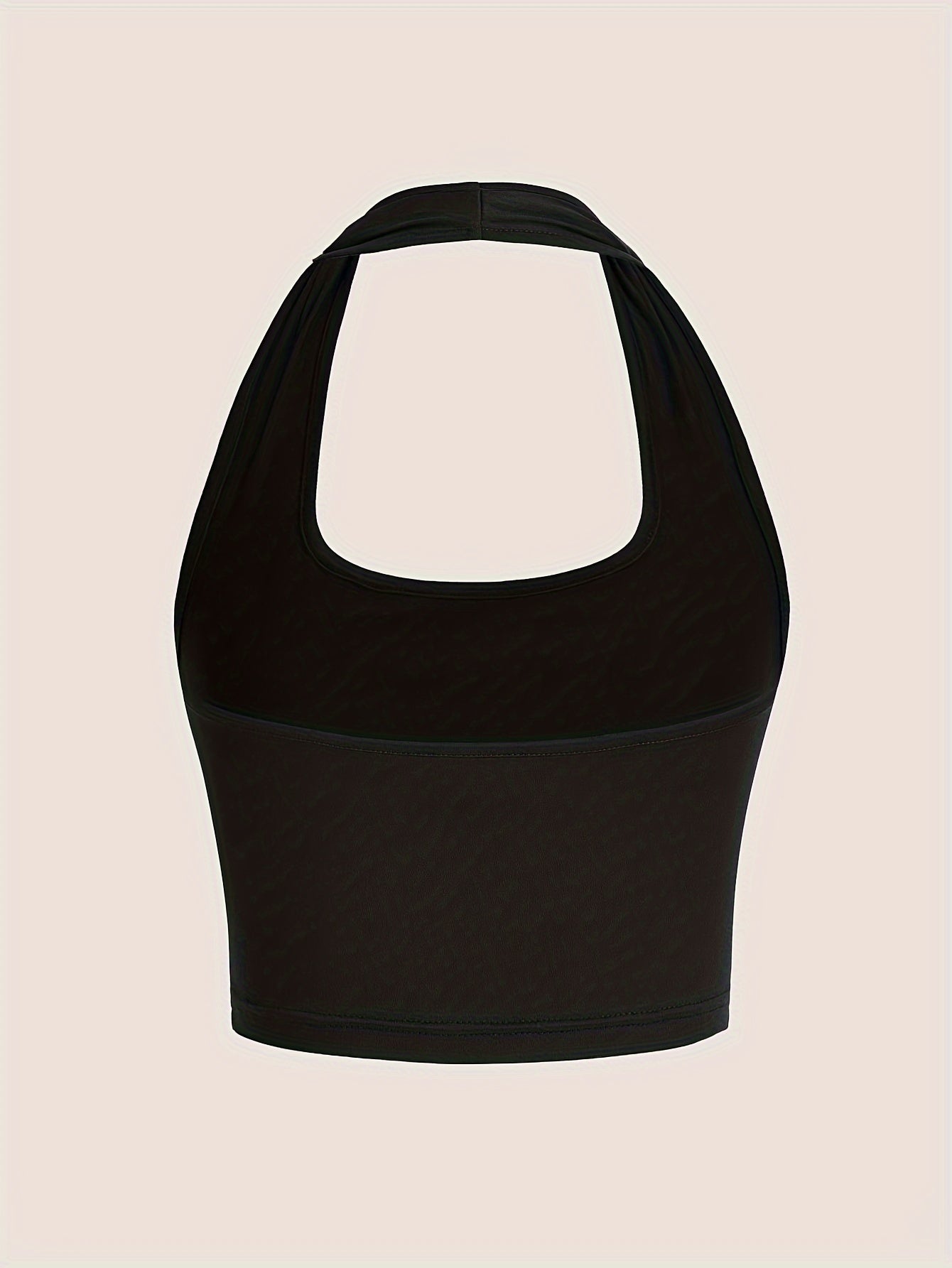 Dame Halterneck Croptop med åben ryg – Moderne sommerbasic til fritid og fest