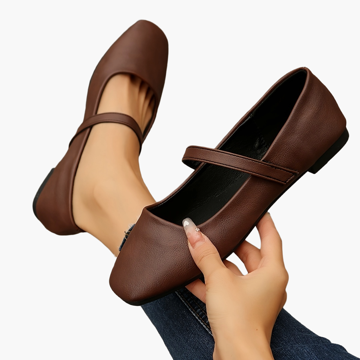 Damen Mary Jane Ballerinas – Elegante Freizeit- & Alltagsschuhe mit Riemchen, modischer Flats-Stil