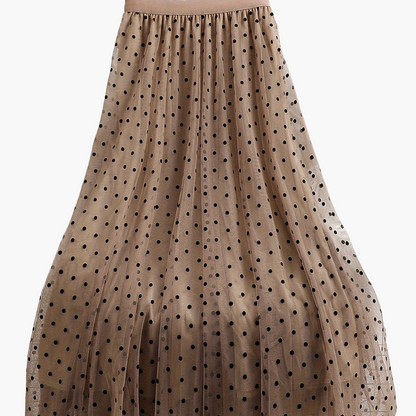Gonna in tulle da donna con pois Elegante linea A Primavera/Estate Tempo libero