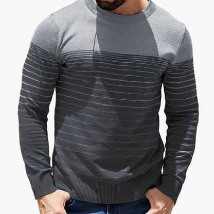 Herren Strickpullover mit Streifenmuster – Lässiger Freizeit-Look für Alltag und Büro