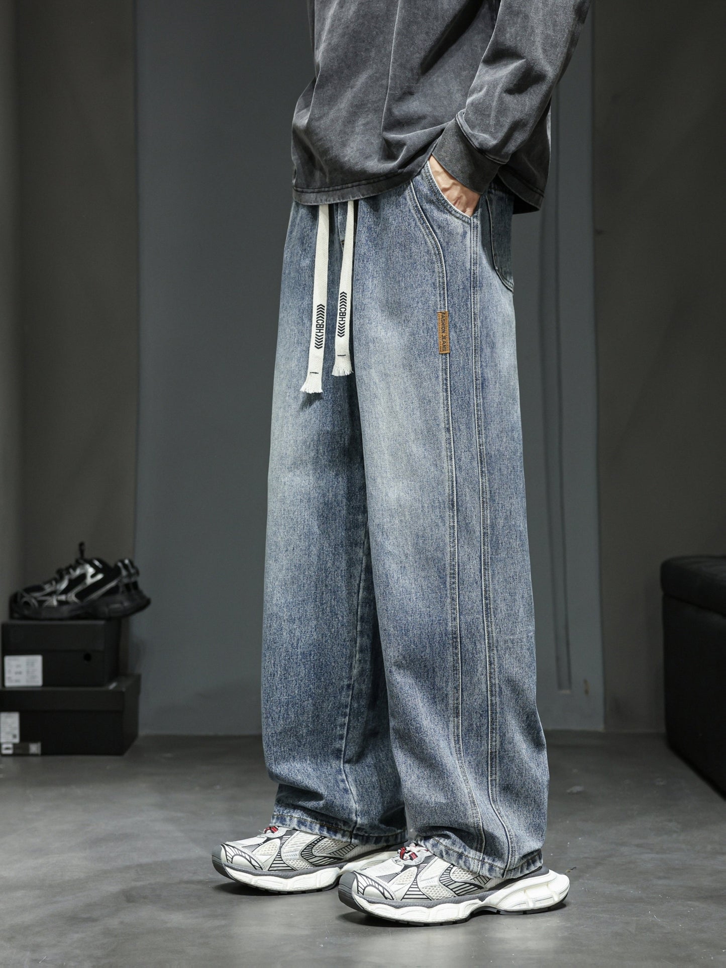 Herren Baggy Jeans im Loose Fit Streetwear Stil für Freizeit und Alltag