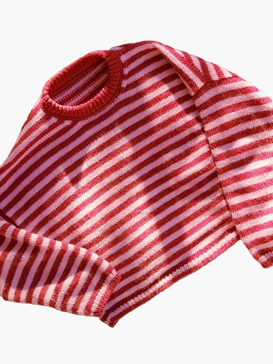 Damtröja stickad med randmönster – Elegant fritidslook för höst och vinter