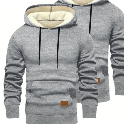 Pack de 2 sudaderas con capucha de corte holgado para hombre y forro interior suave