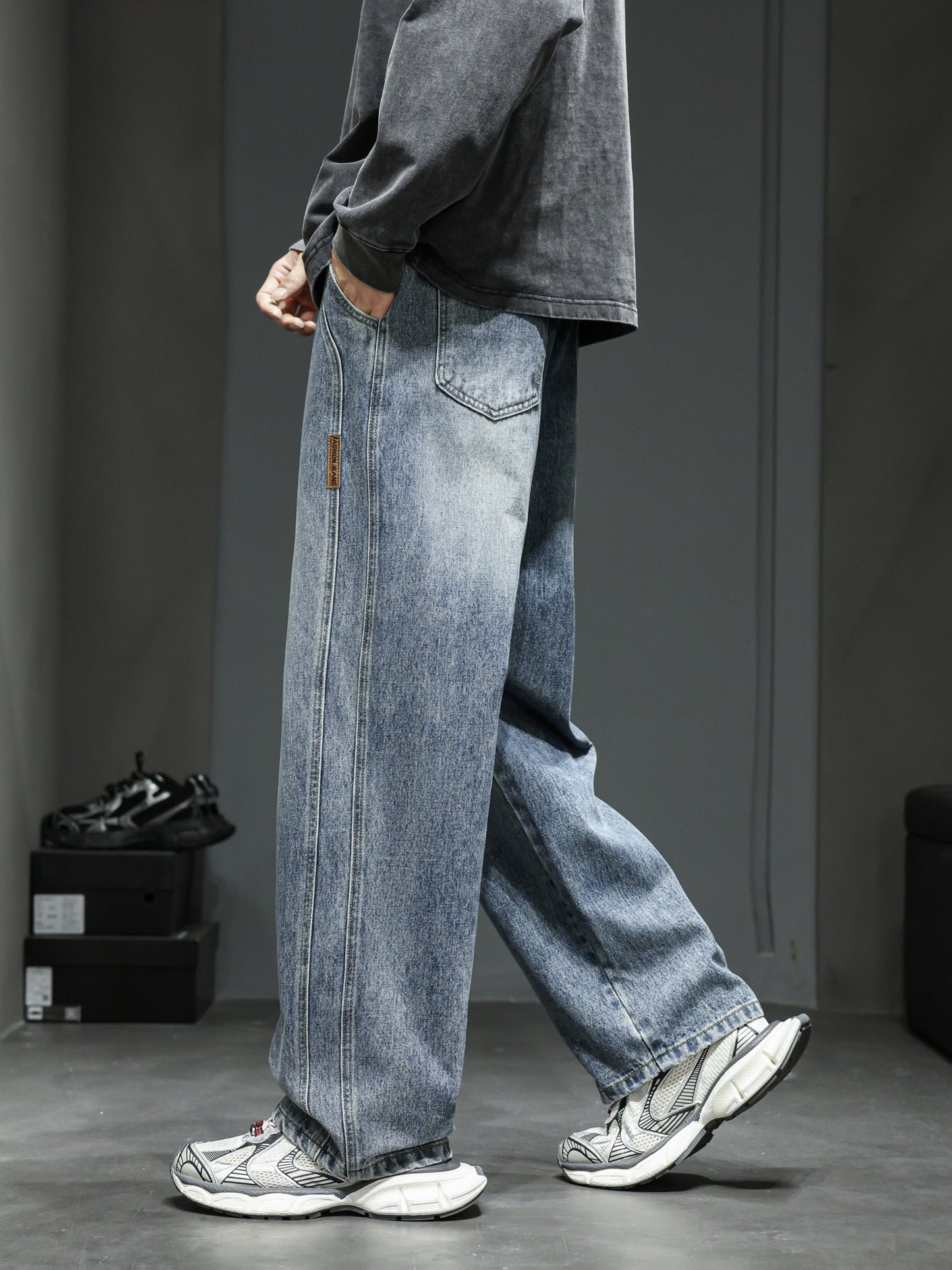 Herren Baggy Jeans im Loose Fit Streetwear Stil für Freizeit und Alltag
