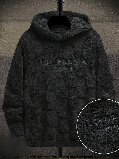 Kuscheliger Hoodie mit Karomuster und Stickerei, mit Kapuze