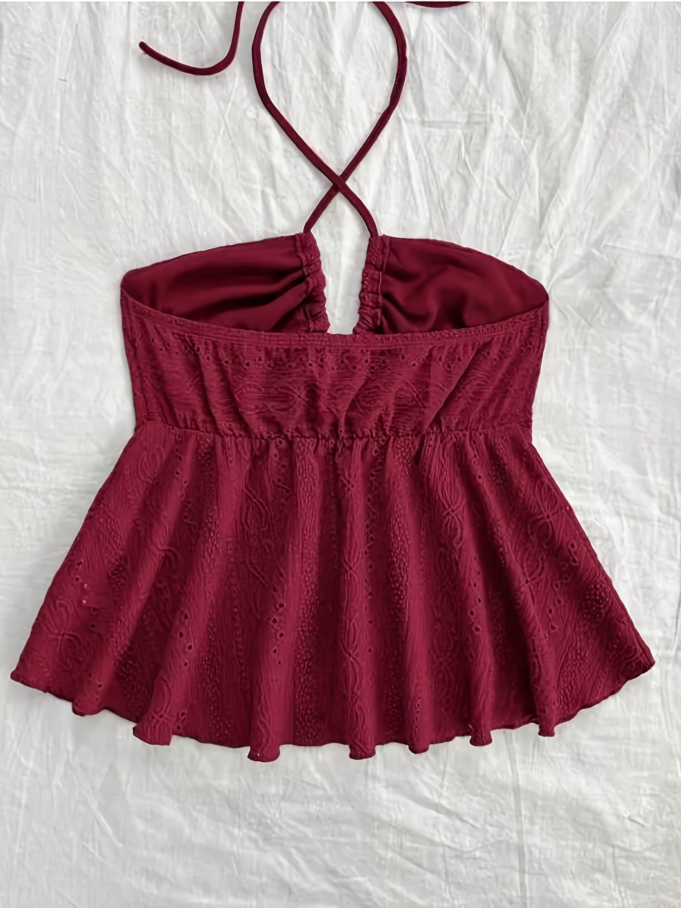 Top Babydoll de tirantes para mujer en estilo vintage – Top veraniego juguetón con bordado para tiempo libre y vacaciones
